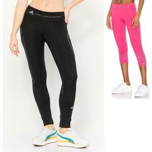 Adidas Stella McCartney Performance Essentials Tights XS Pink Black Lot Of 2